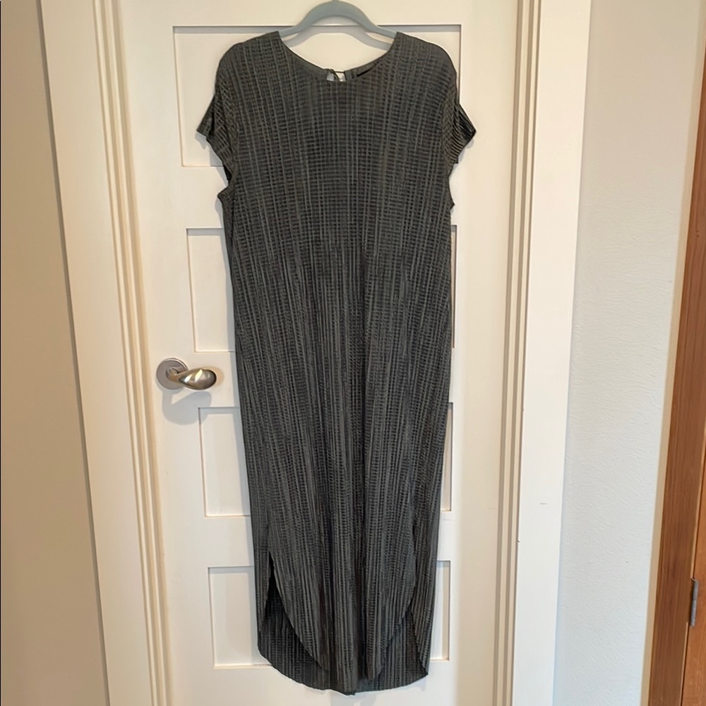 Sage Green,Crinkle Fabric Dress